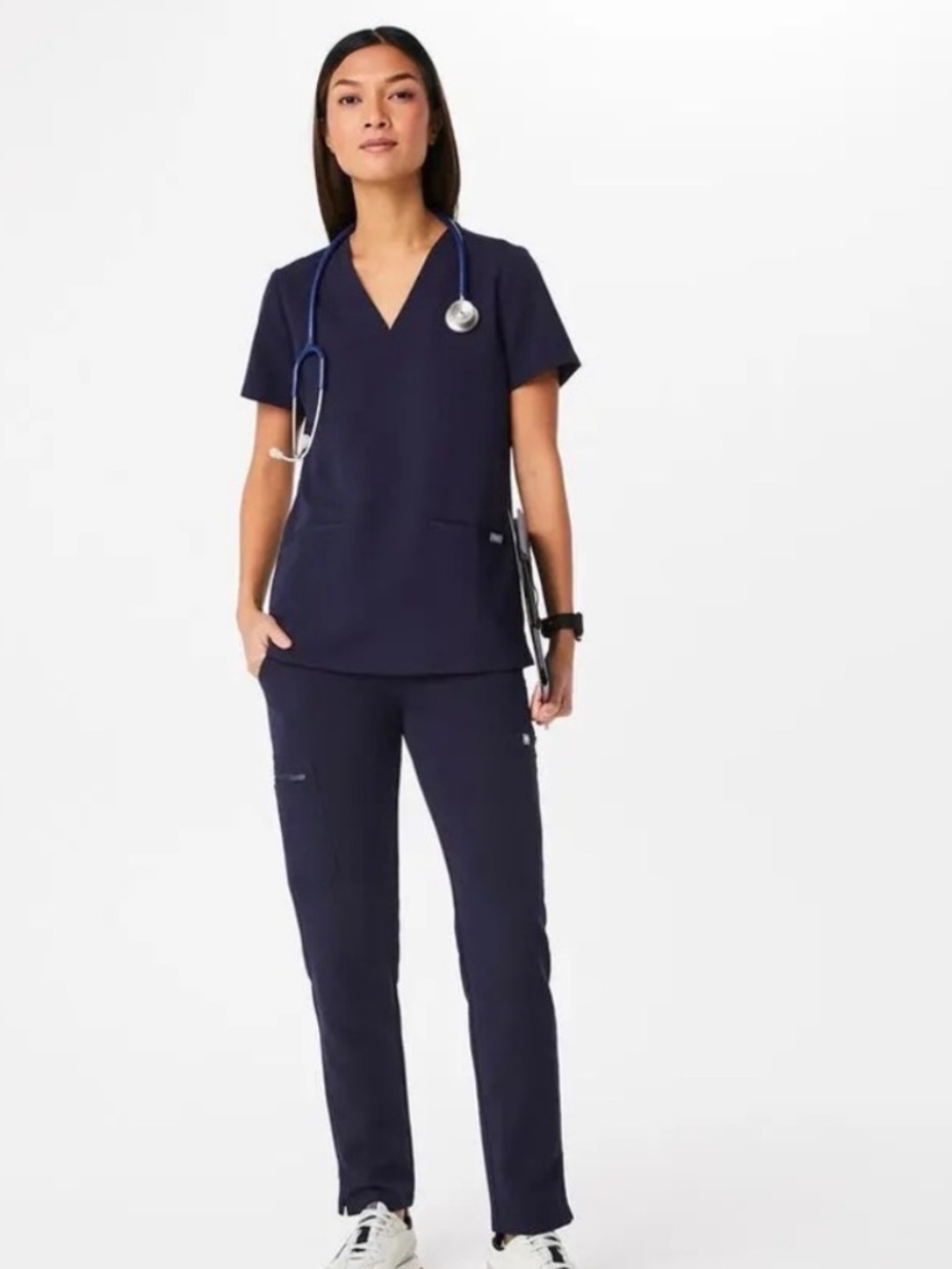 FIGS Navy Medical Scrub Set - Top & Drawstring Pants